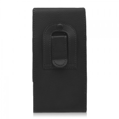 Cowskin PU Leather Flip Waist Phone Bag with Card Slots