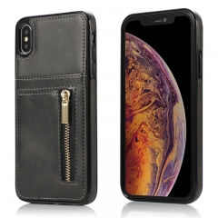 Wallet Case iPhone 7/8 Case Shockproof Leather Credit Card Slot Holder Cover with Zipper Wallet Protective for iPhone XS Max