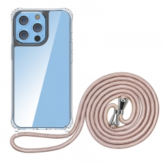 Correa para celular Neckless hanging cord case clear transparent hlle mit gurt crossbody, Telefoonhoesje met koord