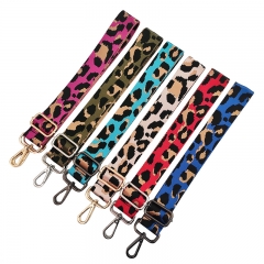 Wholesale trendy bag accessories 3.8cm Crossbody handbag shoulder leopard strap adjustable pattern replaceable webbing strap
