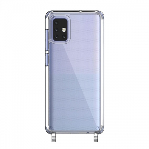 Acrylic pc case with crossbody hook hole for Samsung A71 A52 Case Clear Hooks Phone Case with Hole for Straps