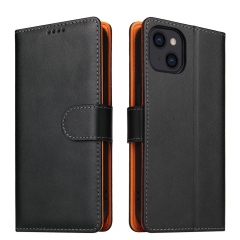 Genuine leather flip protective cover for iPhone 14 pro max card holder wallet mobile phone case
