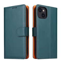 Genuine leather flip protective cover for iPhone 14 pro max card holder wallet mobile phone case