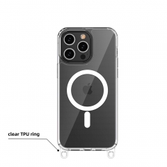 For iPhone 15 pro max crossbody hanging case with Magnetic, Detachable Handykette for iPhone 13 Handyhulle with hole hook