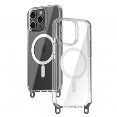 For iPhone 15 pro max crossbody hanging case with Magnetic, Detachable Handykette for iPhone 13 Handyhulle with hole hook