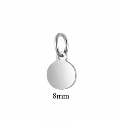 Custom round coin blank to engraving logo plated stainless steel disc pendant charm OEM