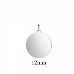 Custom round coin blank to engraving logo plated stainless steel disc pendant charm OEM