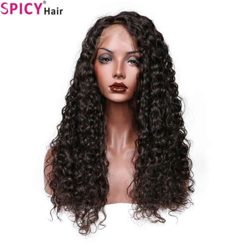 Spicyhair 180% density Top Quality 13*6 Virgin human wig Deep Wave Lace Front Wigs