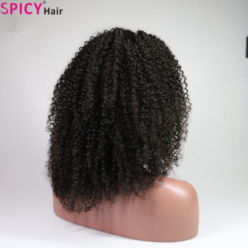Spicyhair 200% de densidad de envío gratis sin cobertizo, sin enredos Afro rizado peluca llena del cordón