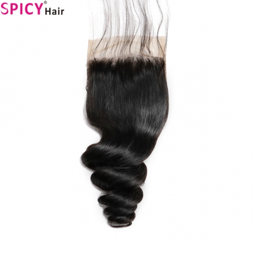 Spicyhair Tangle free 12A loosewave  4×4 lace closure