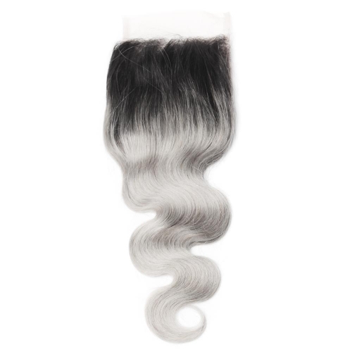 Spicyhair 100% No Shedding 1b/Grey Bodywave Closure