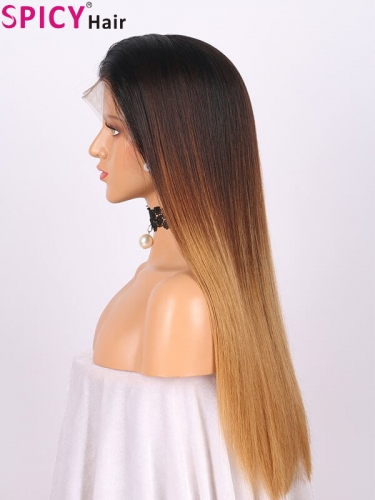 Spicyhair real human hair Ombre straight lace front wig