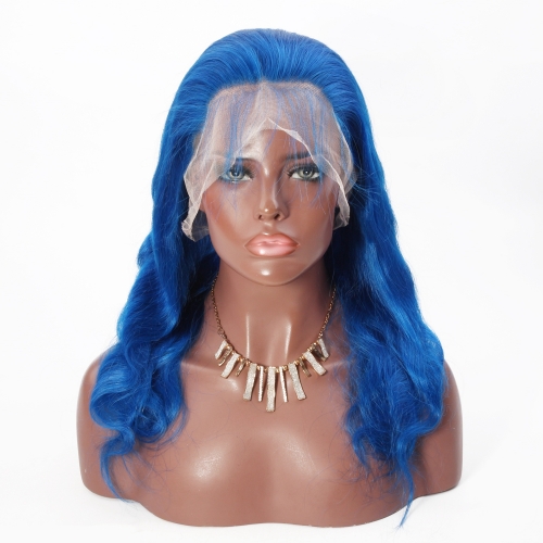 Spicyhair  silk top Blue body wave lace front wig