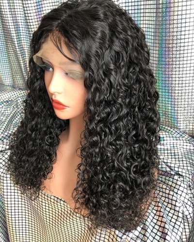 Spicyhair 180% free shipping selling directly from factory water wave lace front wig