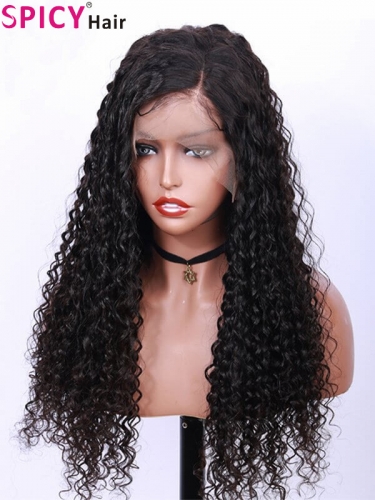 Spicyhair 300% density tangle free deep wave lace front wig