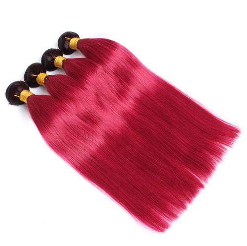 Spicyhair 100% Sexy looking 1b/burgundy Straight human hair Bundles