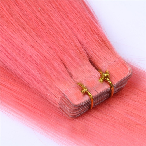 Spicyhair Lovely Pink color human hair Tape in hair extension