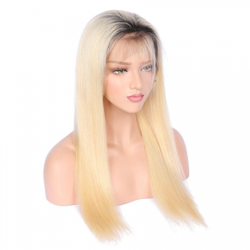 Spicyhair 150% density Good Quality dark root #613color straight full lace wig