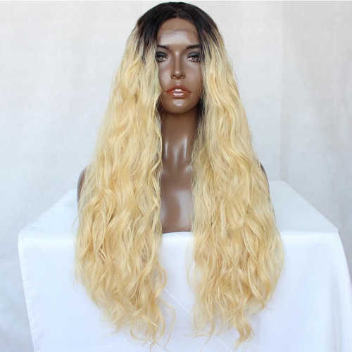 Spicyhair 150% density Good Quality Fashional Looking dark root #613color Water Wave full lace wig