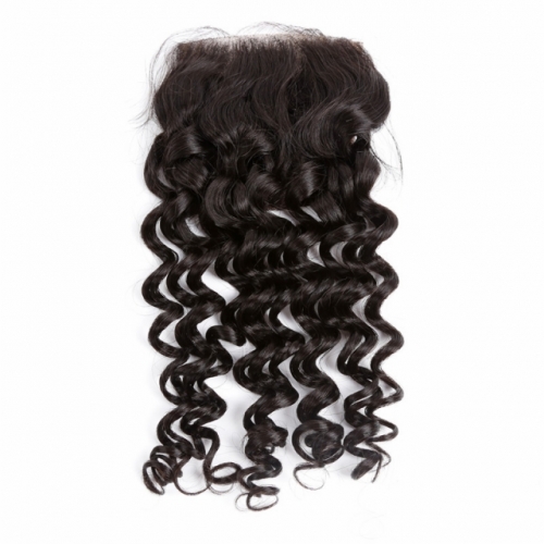 Spicyhair Tangle free 12A Selling Directly From Factory deep wave 4×4 lace closure