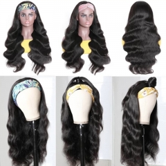 Human Hair Wig Glueless Wig Virgin Hair Machine Made Headband Wig 150% Density