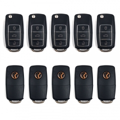 Universal Remote Key Fob 3 Button B5 Style Luxury Black English Version for VW Volkswagen for Xhorse VVDI2 Key Tool