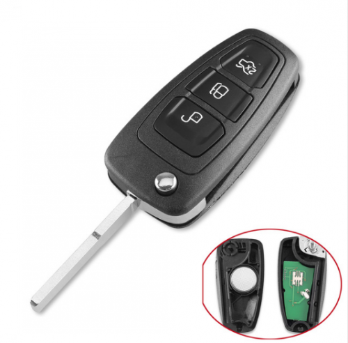 Replacement 3 Buttons Replacement Flip Folding Remote Control Key For Ford Focus Fiesta 2013 Fob Case With HU101 Blade