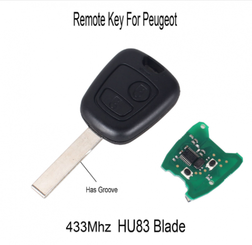 Car remote control Key 2 Buttons 433Mhz For PEUGEOT 207 307 Car Keyless Fob PCF7961 Chip HU83 Blade