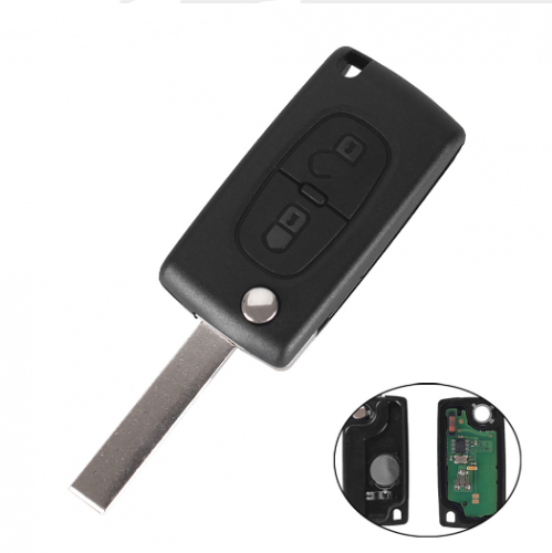 2 Buttons Remote Flip Key Folding Car Key For Peugeot 207 307 308 407 433MHz PCF7961 HU83 Blade ID46 CE0536