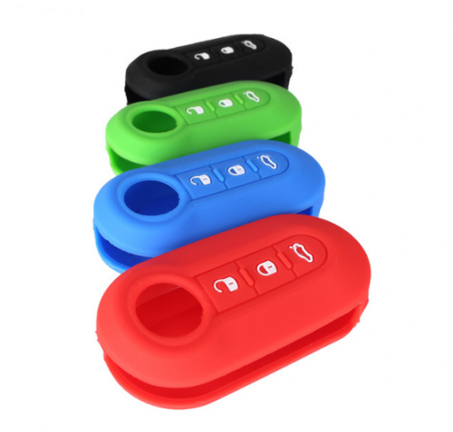 Silicone Car Key Cover Fits for Fiat 500 3 Button Flip Remote Key Shell Blank Cover New Arrival