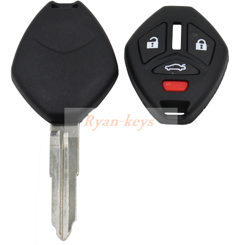 10pcs Uncut Blade Key Shell Case 3 button Remote Fob For Mitsubishi Eclipse Galant Lancer Raider Endeavor Outlander 4 Buttons