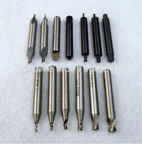 17 Pcs Full Set End Mill Milling Cutter For All Key Cutting Machine Locksmith Tools Cutters Bits Steel Drill