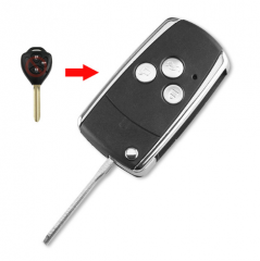10pcs Replacement Modified Flip Folding Remote Car Key Case 3 Buttons For Toyota Camry Corolla Prado RAV4 Vios Hilux Yaris
