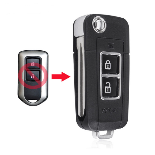 10pcs  2 Buttons Modified Flip Folding Remote Key Case Shell For Toyota Camry Prado Highlander Yaris Vios Car Key Case