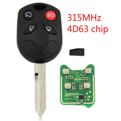 4 Buttons Remote Key Fob 315/433mhz With 4d63 80bit Chip for Ford Edge Escape Explorer