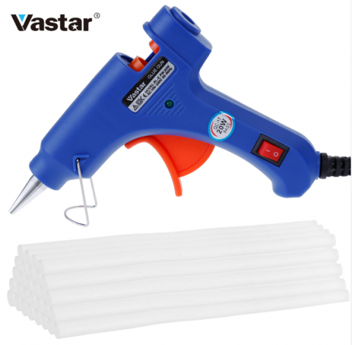 Vastar Hot Melt Glue Gun with 30pc 7mm*200mm Glue Stick Industrial Mini Guns Thermo Electric Heat Temperature Tool