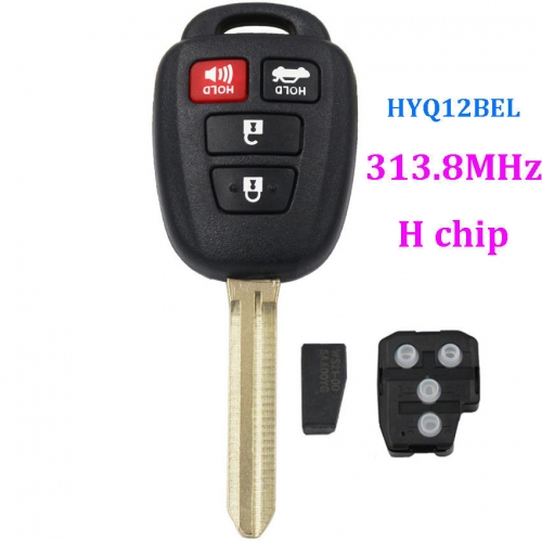 REMOTE HEAD KEY KEYLESS ENTRY FOB for TOYOTA COROLLA 2014-2015 HYQ12BEL CHIP H