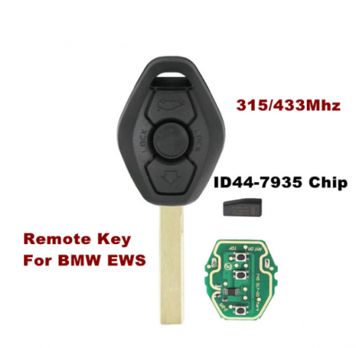 3Buttons 315/433Mhz Remote Key DIY For BMW EWS X3 X5 Z3 Z4 1/3/5/7 Series 2002 2003 2004 2005 HU92 Blade With ID44 Chip