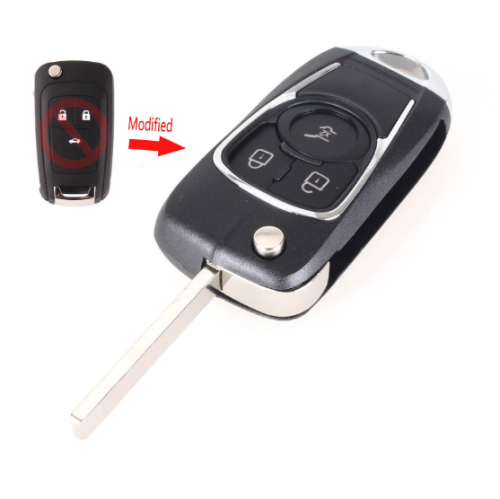 10pcs 3 Buttons Modified Flip Folding Remote car Key Shell Keyless Entry Case For Chevrolet Cruze For Buick Uncut HU100 Blade
