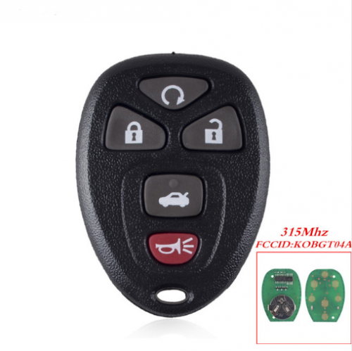 10pcs  Chevrolet Buick Cobalt LaCrosse Aura For Chevrolet PONTIAC Malibu KOBGT04A 22733524 315Mhz 5 Buttons