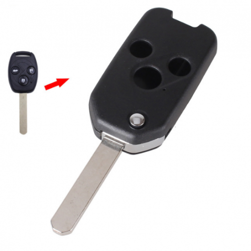 10pcs Uncut Blade Folding Car Key Shell Flip Remote Car Key Case for Honda Accord 3 Buttons Car Key Cover
