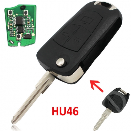 3 Button Remote Key Fob 434Mhz for Vauxhall Opel Astra H 2004 -2009 without chip