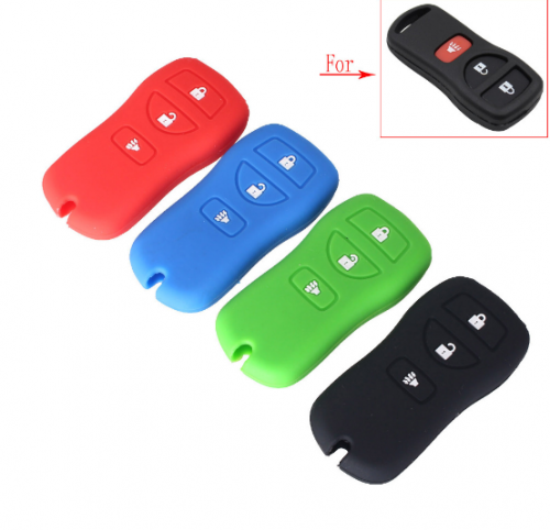 10pcs 3 Button Remote Key Fob Shell Silicone Case For Nissan Armada Xterra Pathfinder Frontier Quest Titan Murano