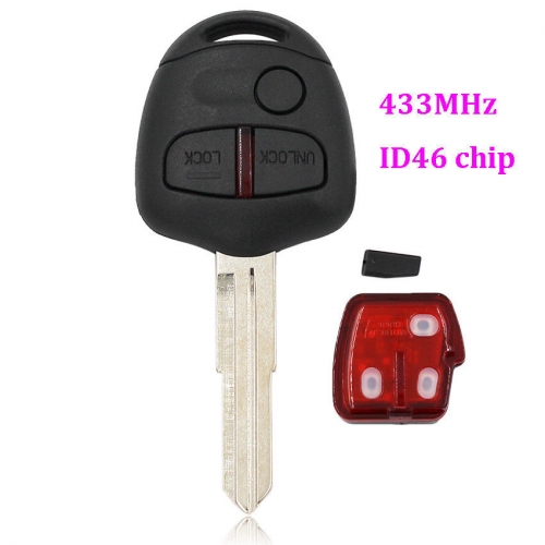 Remote Key Fob 3 buttons for Mitsubishi Lancer EX Remote key 433mhz + ID46 CHIP