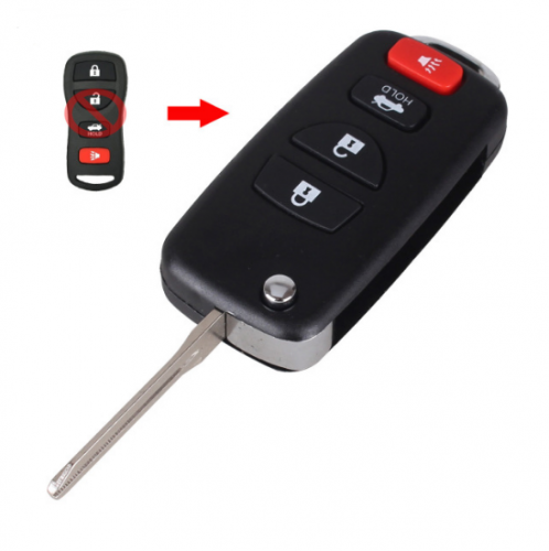 10pcs Remote Key Shell Case Folding Flip Fob For INFINITI G35 I35 350Z Nissan Sentra Altima Maxima 02-06 4 Button