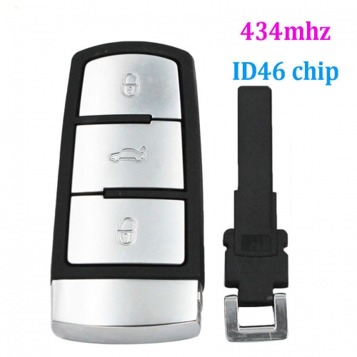 3 BTN 434MHz Smart Remote key for VW Passat CC Magotan ID46 Chip 3C0 959 752 BG