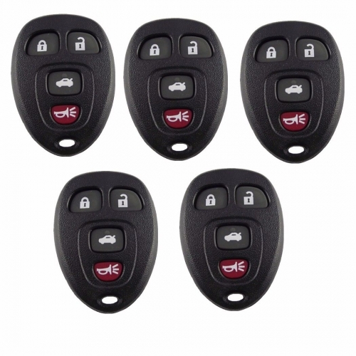 5Pc Keyless 4 Buttons Remote Case Key Shell For Gm Buick Cadillac Chevrolet FOB