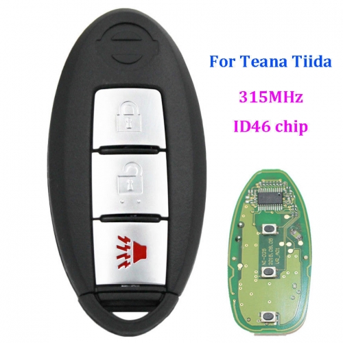 3 BTN Keyless Entry Smart Remote Key Fob 315MHz for Nissan Teana TIIDA 2005-2008