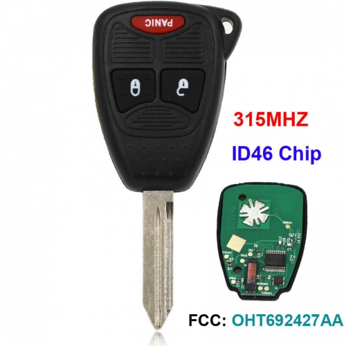 2+1 Button Remote Key 315 MHz ID46 Chip for Chrysler Dodge Jeep FCC OHT692427AA