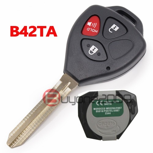 Original Remote Key 3 Button 433MHz 4D67 for Toyota 2005-2008 Hilux MDL B42TA